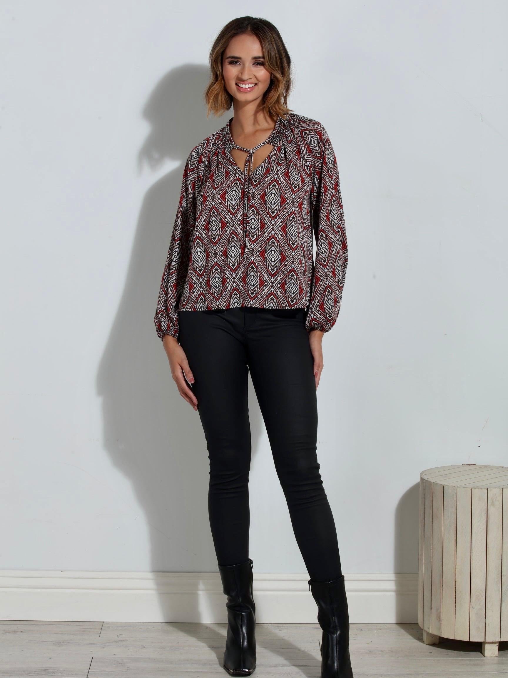 Shanae Smocked Neck Top-FINAL SALE