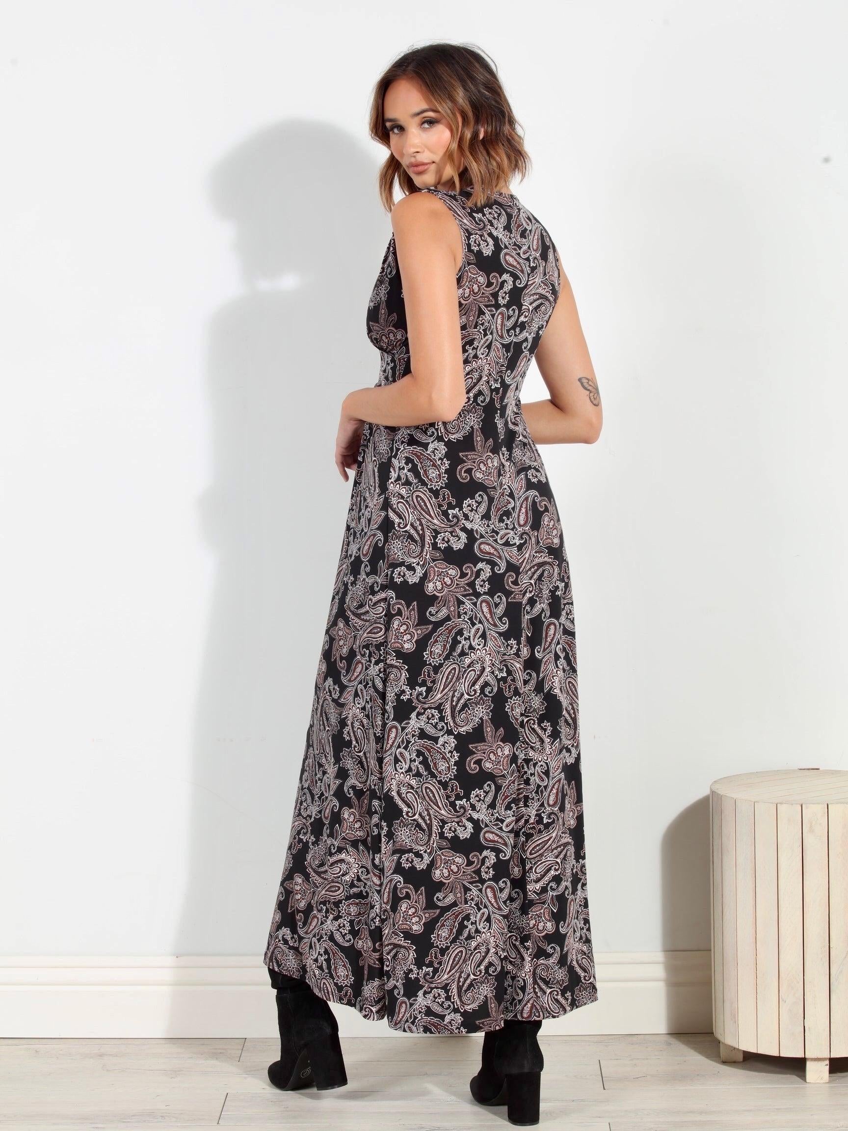 Delano Stretch V-Neck Maxi Dress-FINAL SALE