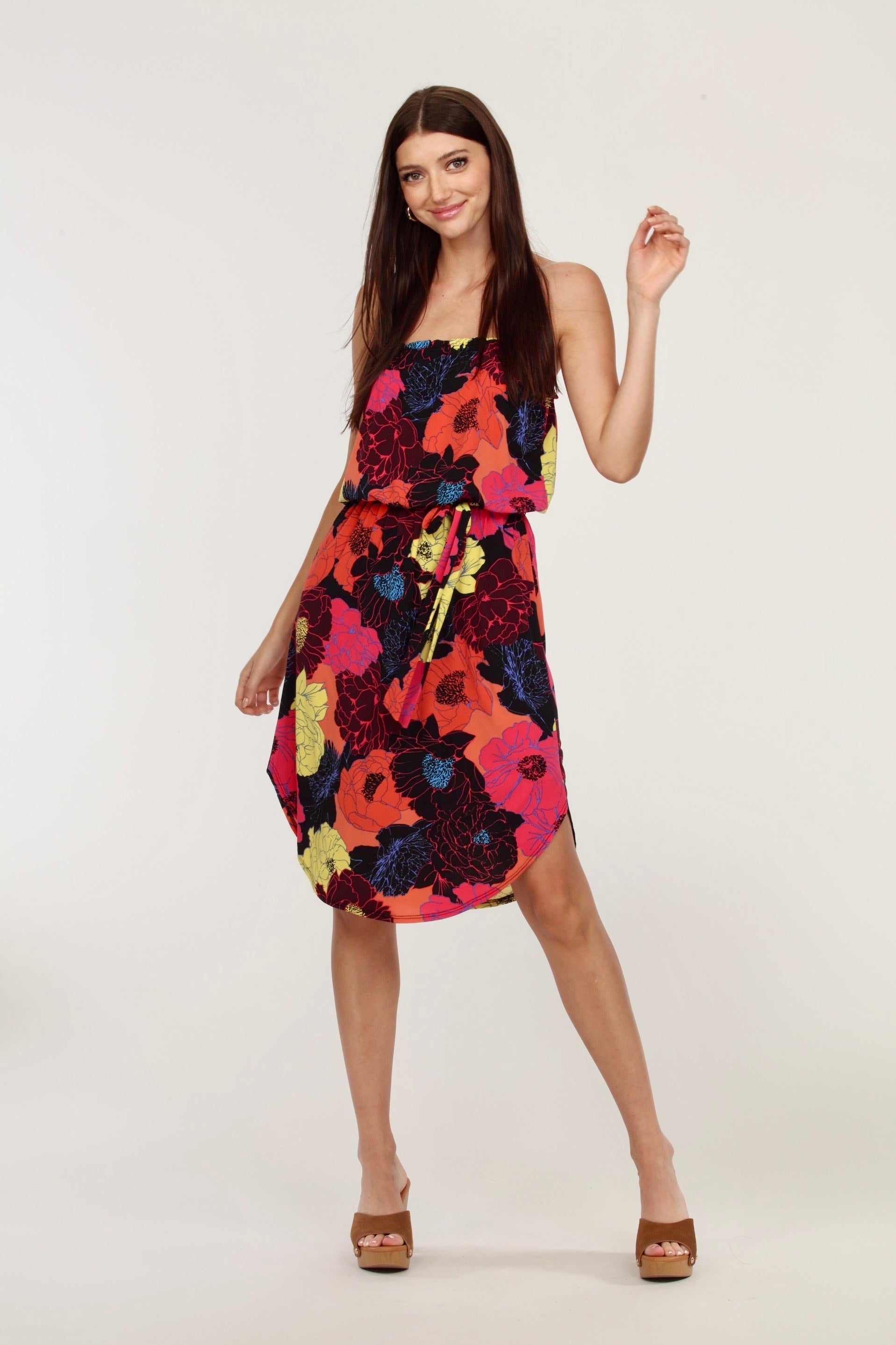 Cheri Stretch Tube Belted Dress-FINAL SALE