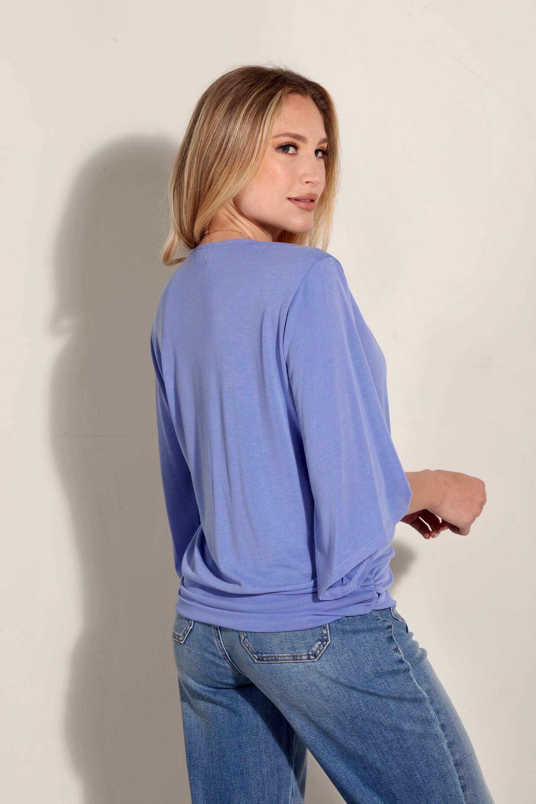 Peri Cupro Stretch Banded Kimono Top-FINAL SALE