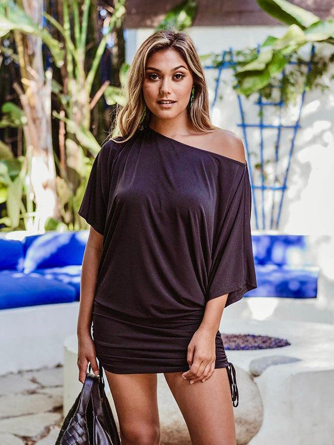 Black Stretch Tunic Dress-BEST SELLER