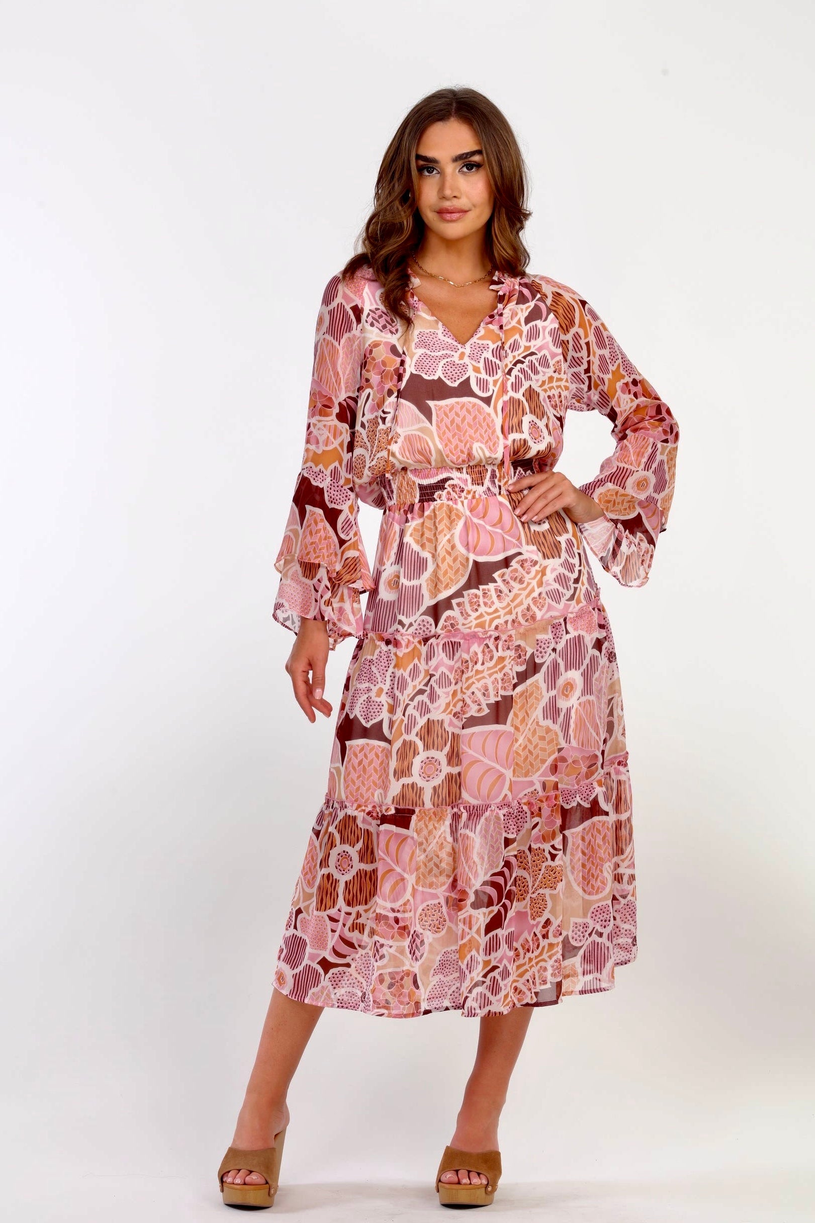 Fleur Tiered Chiffon Maxi Dress