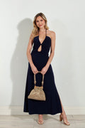 Dark Navy Keyhole Maxi Dress- Best Seller