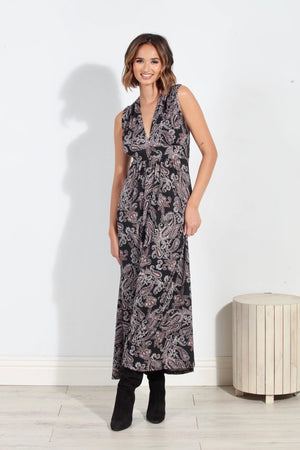 Delano Stretch V-Neck Maxi Dress-FINAL SALE