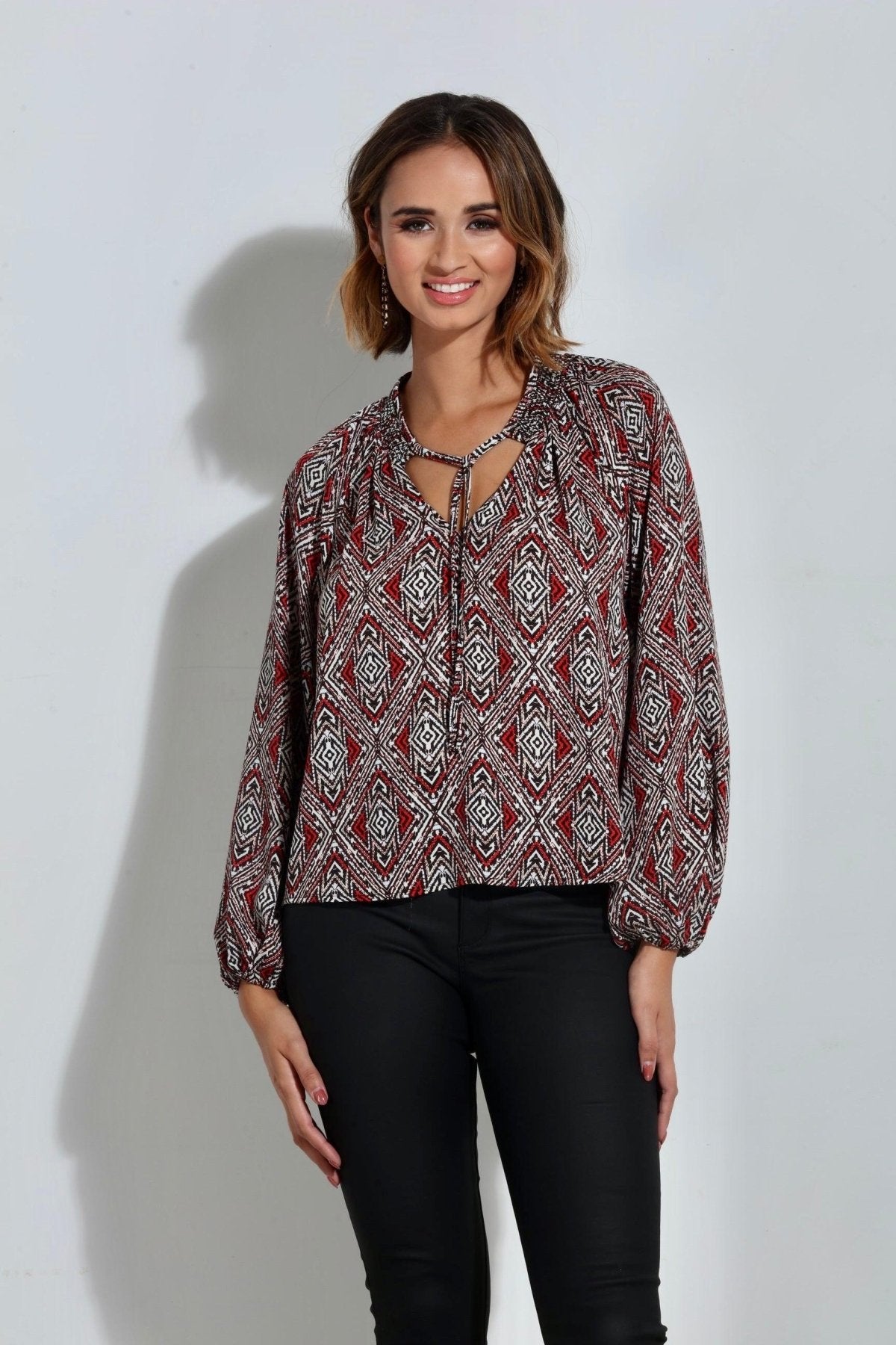 Shanae Smocked Neck Top-FINAL SALE