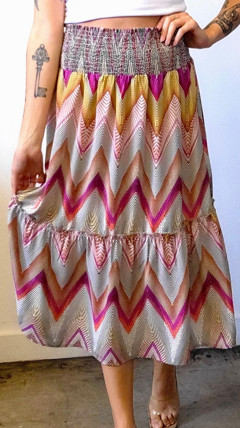 Luxe Smocked Midi Skirt-FINAL SALE