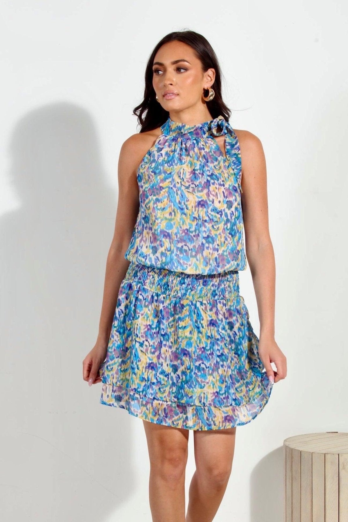 Rainey Chiffon Halter Dress-FINAL SALE