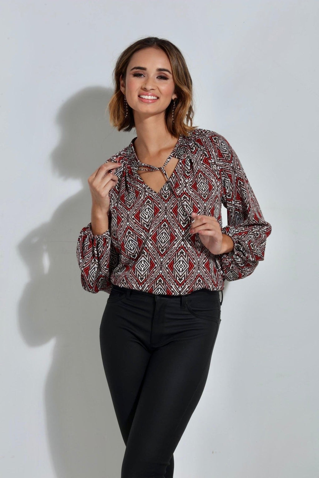 Shanae Smocked Neck Top-FINAL SALE