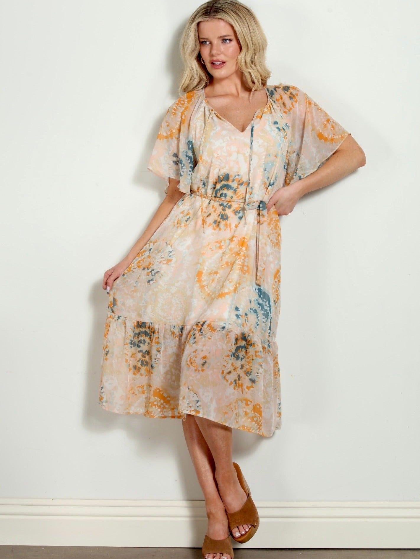Jessia Bell Sleeve Dress-FINAL SALE