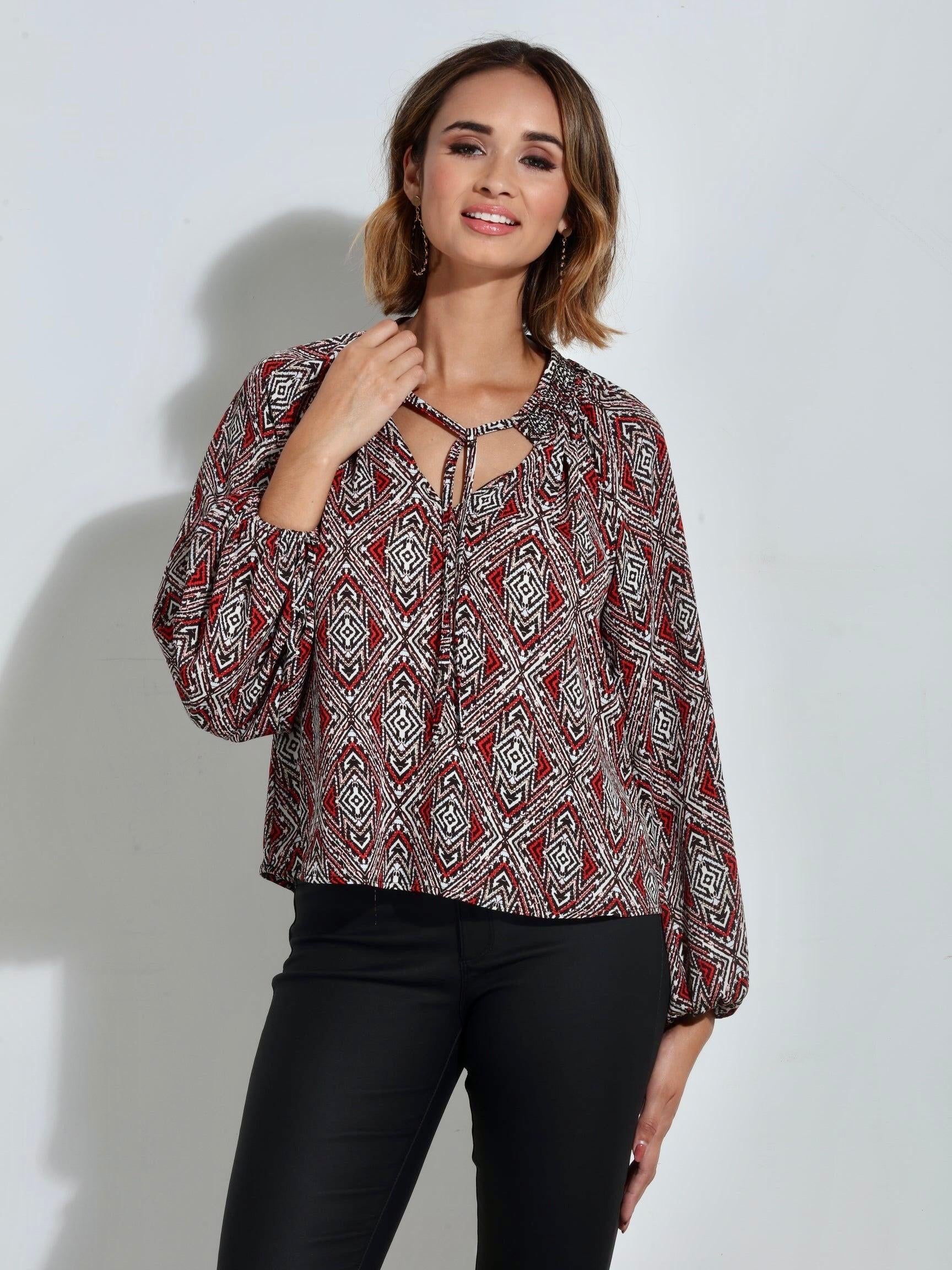 Shanae Smocked Neck Top-FINAL SALE
