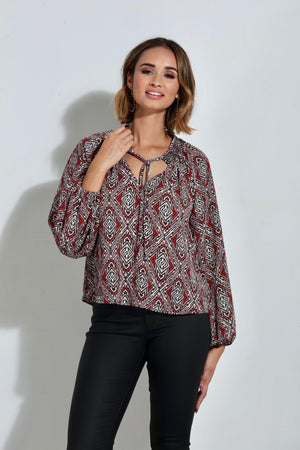Shanae Smocked Neck Top-FINAL SALE