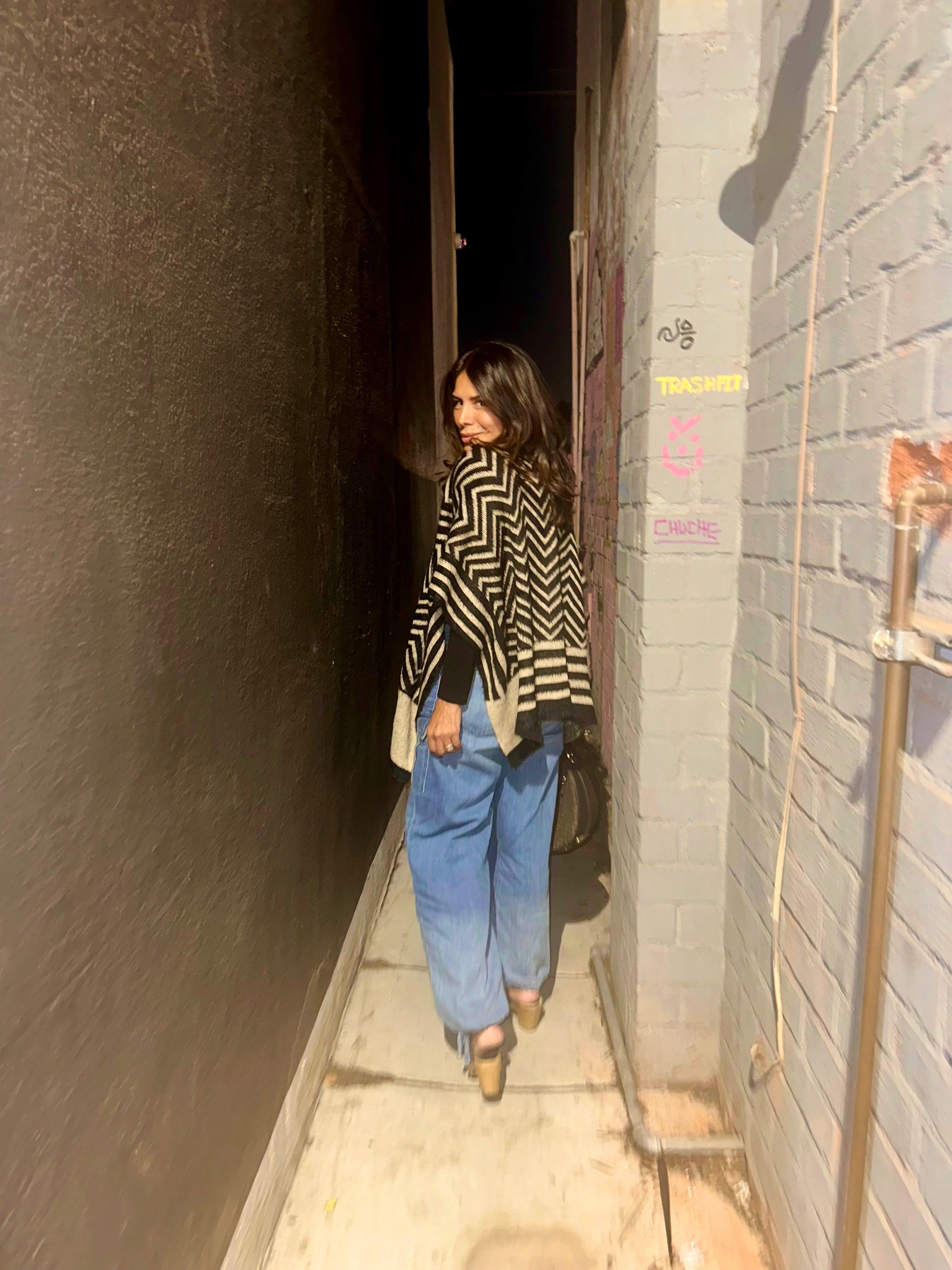 Keep Me Warm Chevron Open Poncho-FINAL SALE