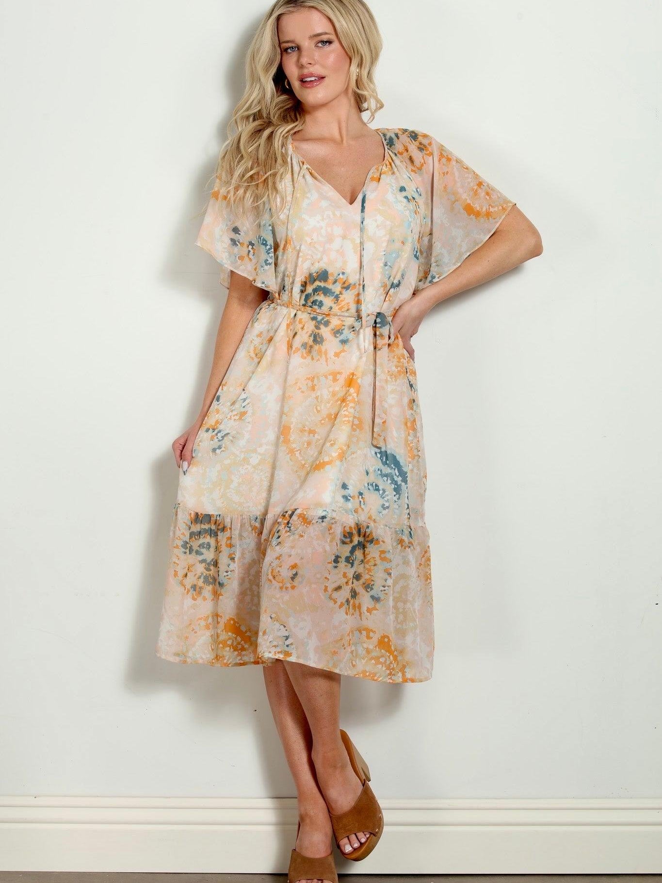 Jessia Bell Sleeve Dress-FINAL SALE