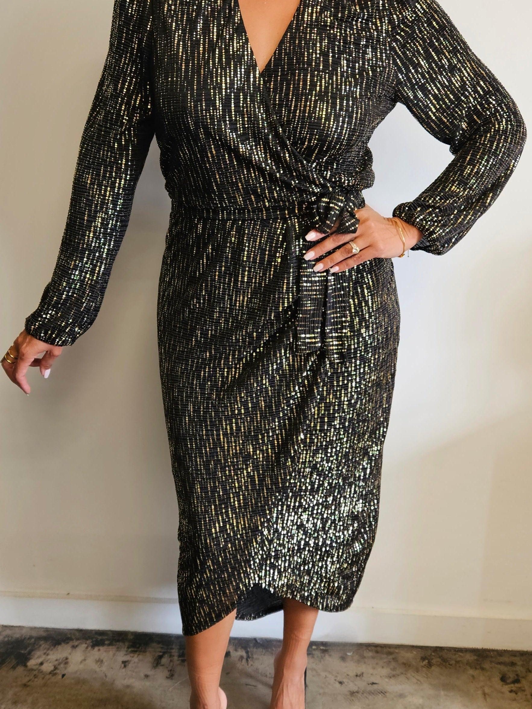 Roselie Pleated Wrap Dress-FINAL SALE