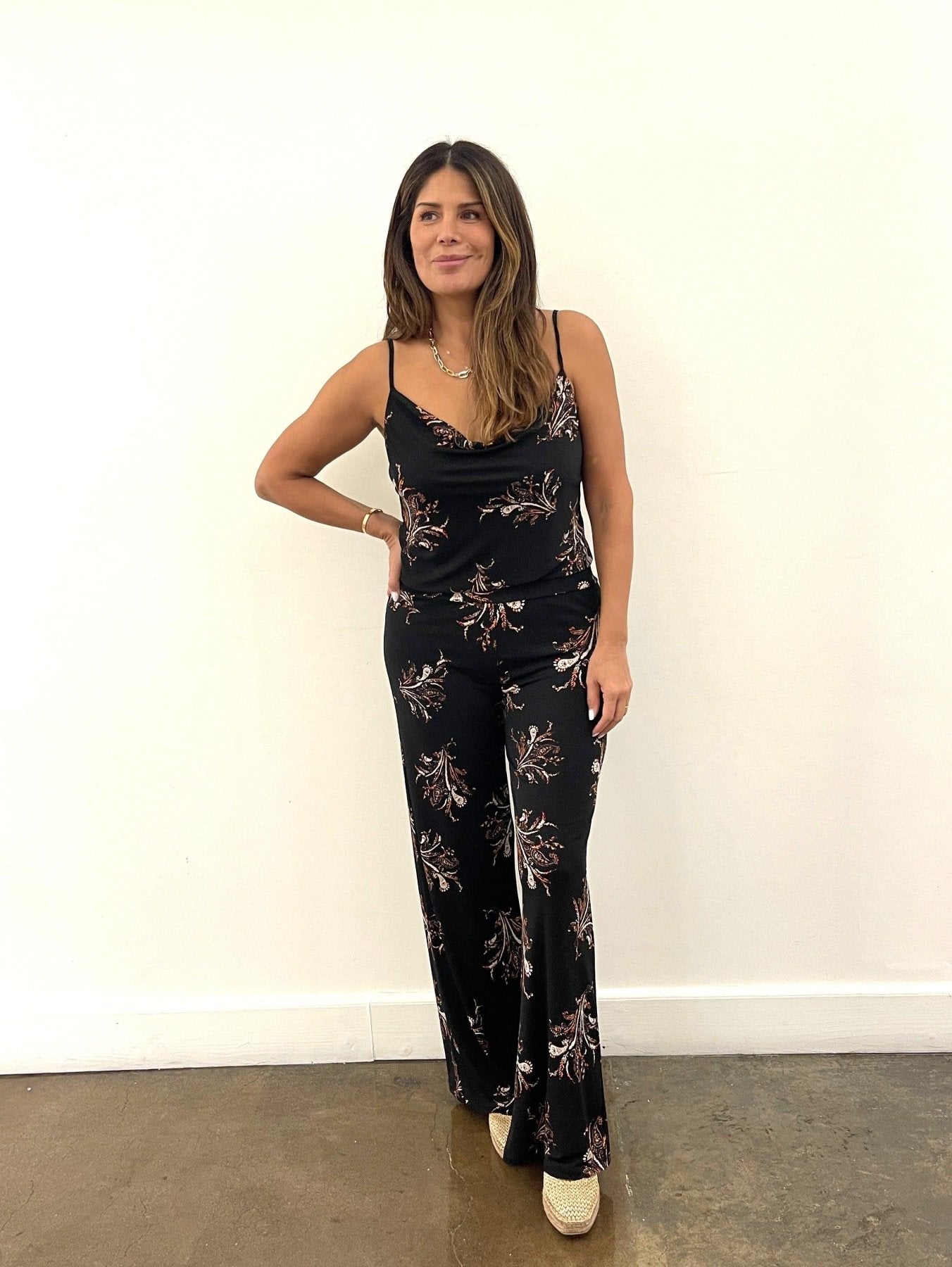 Laramie Cowlneck Wideleg Stretch Jumpsuit-FINAL SALE