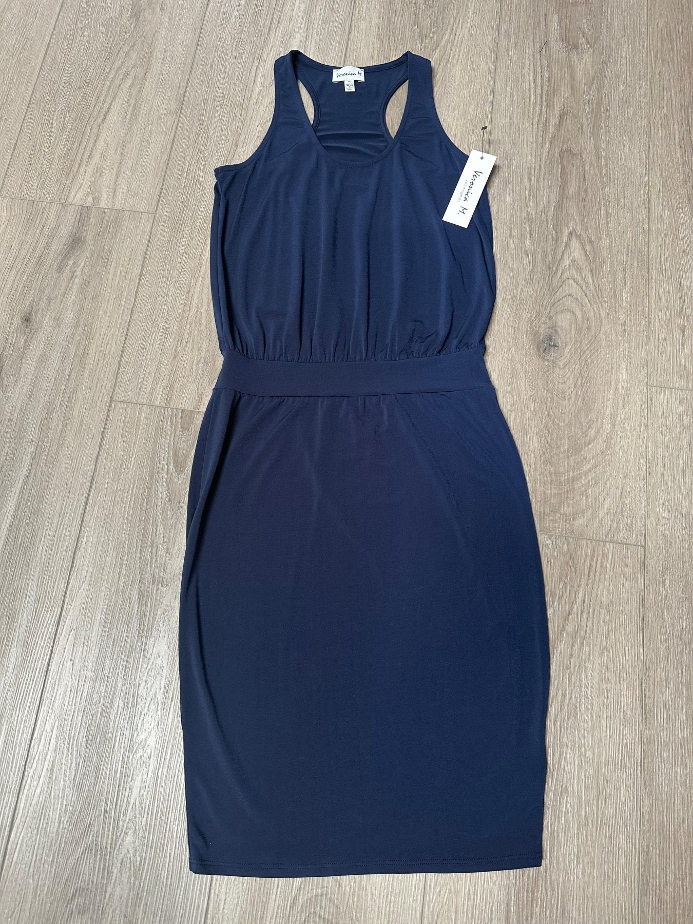 Navy Stretch Racerback Dropwaist Dress-BEST SELLER