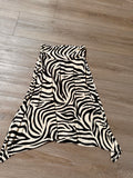 Mara Zebra Bias Cut Stretch Midi Skirt