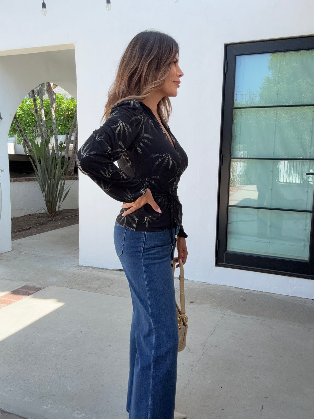 Willow Stretch Wrap Long Sleeve Top