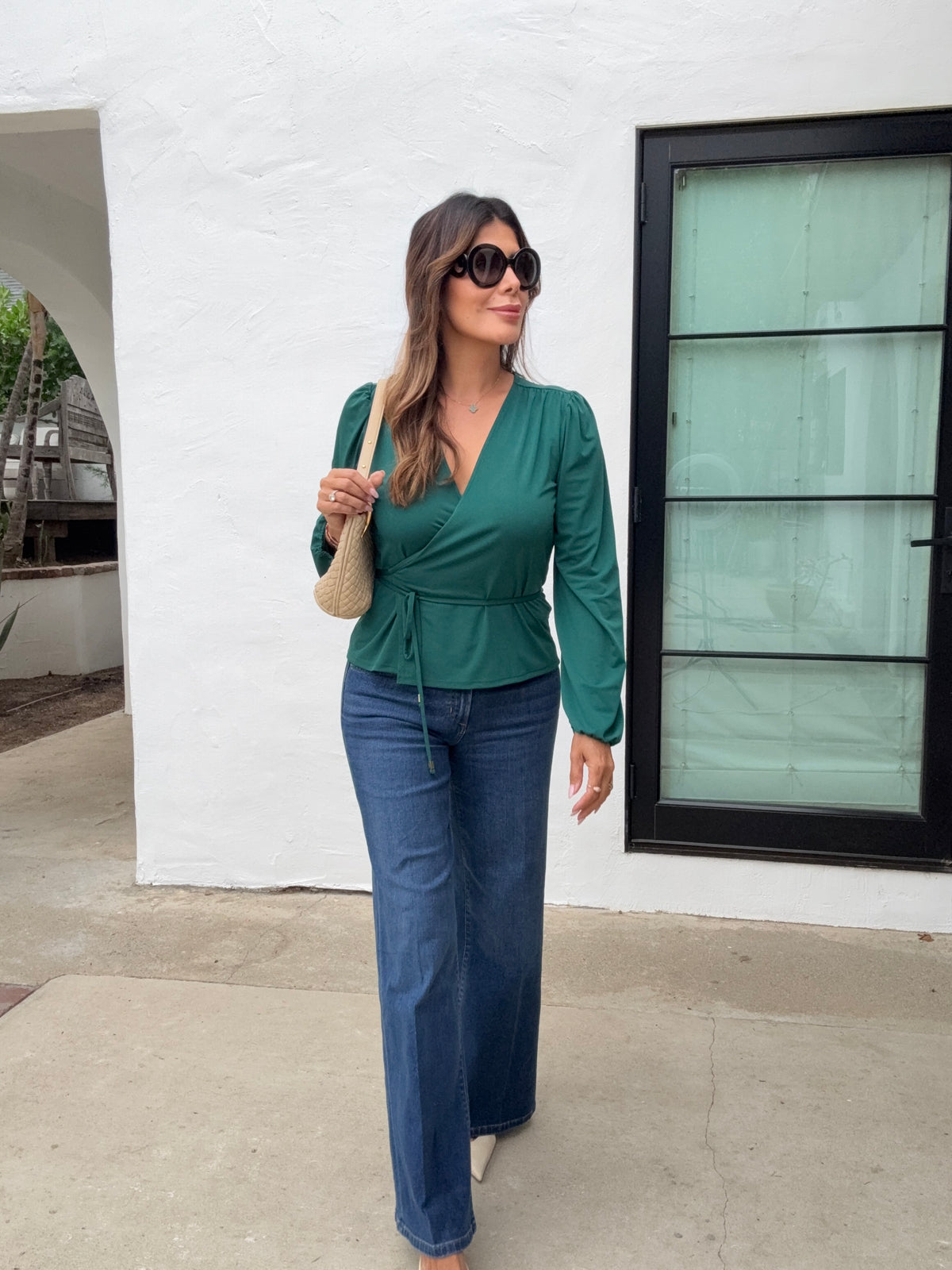 Hunter Stretch Wrap Long Sleeve Top