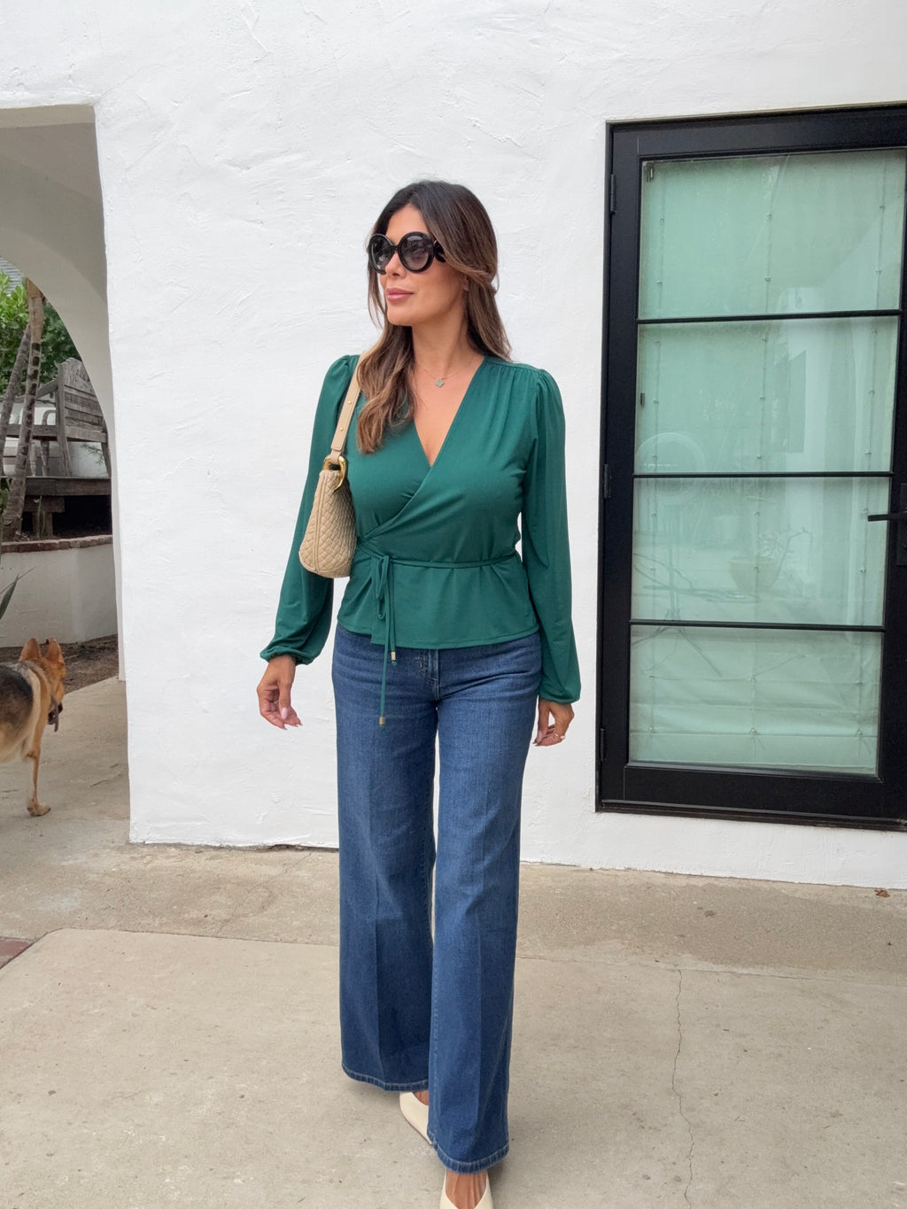Hunter Stretch Wrap Long Sleeve Top