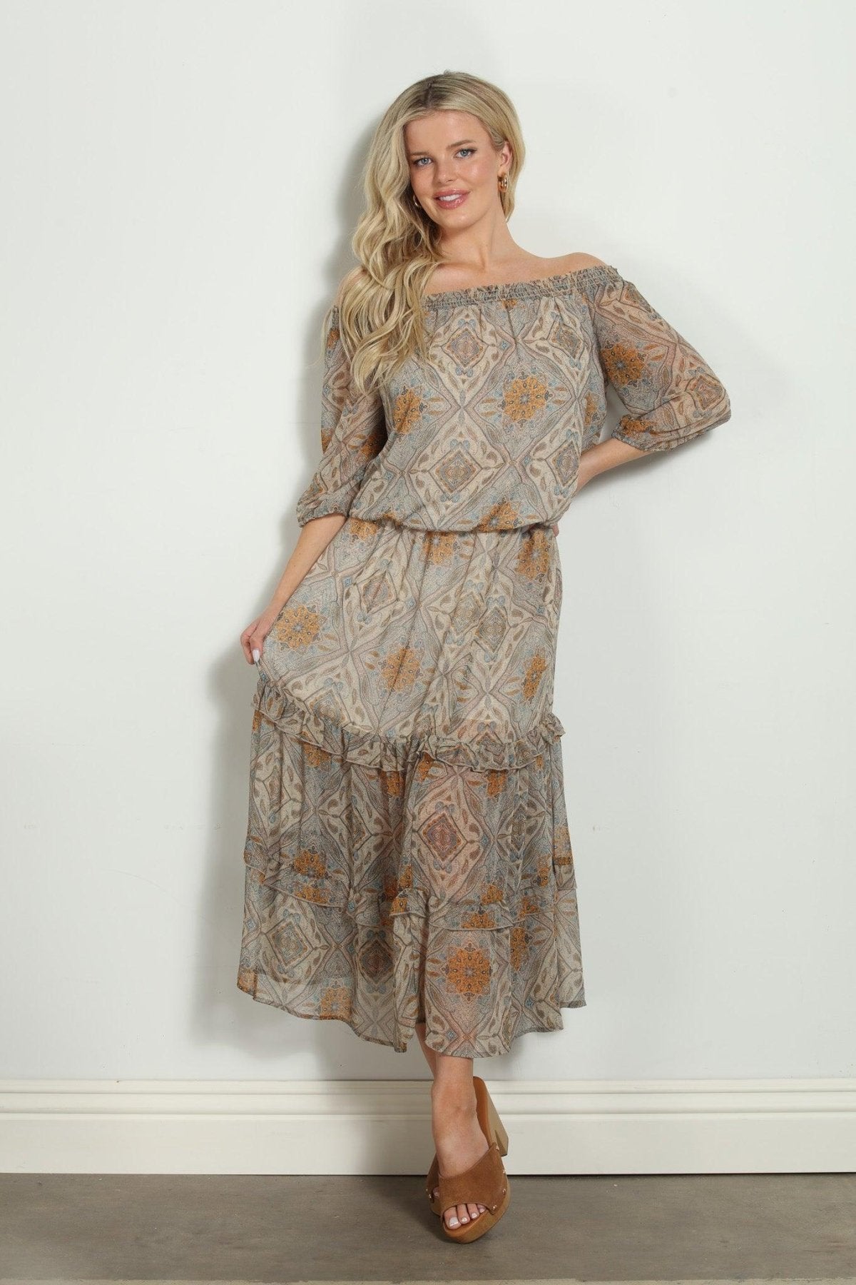 Bellah Chiffon Ruffle Midi Skirt-FINAL SALE