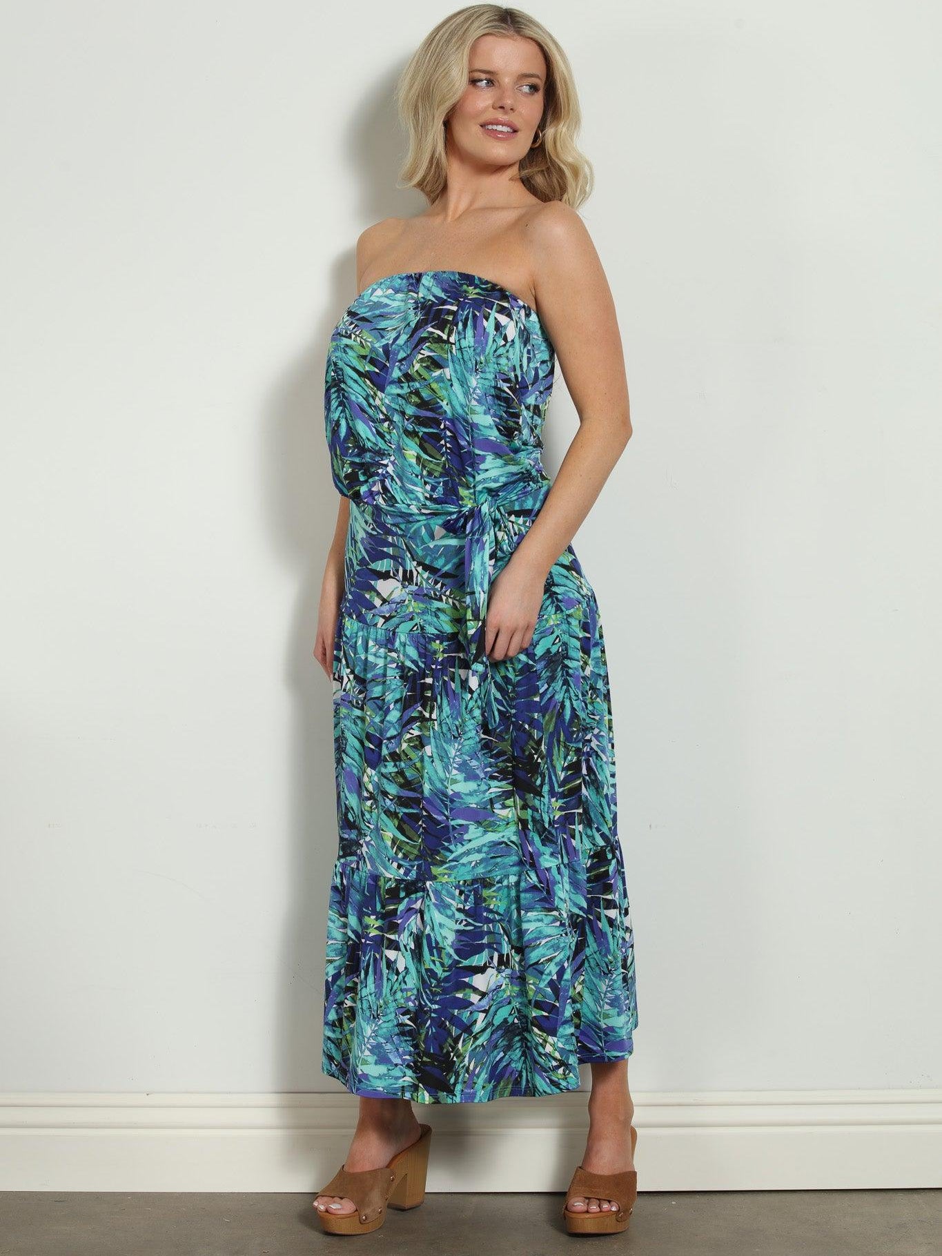Audrie Stretch Tiered Midi Skirt-FINAL SALE