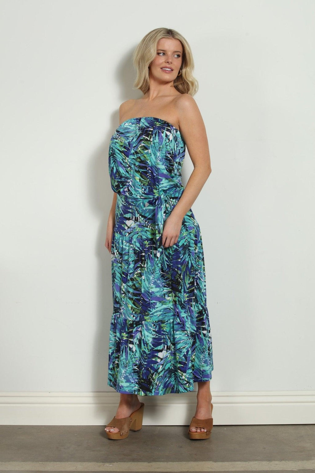 Audrie Stretch Tiered Midi Skirt-FINAL SALE