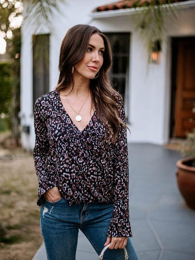 Samuela Surplice Bell Sleeve Top - FINAL SALE