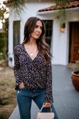 Samuela Surplice Bell Sleeve Top - FINAL SALE