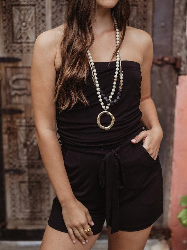 Black Tube Stretch Romper-BEST SELLER