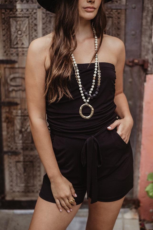 Black Tube Stretch Romper-BEST SELLER