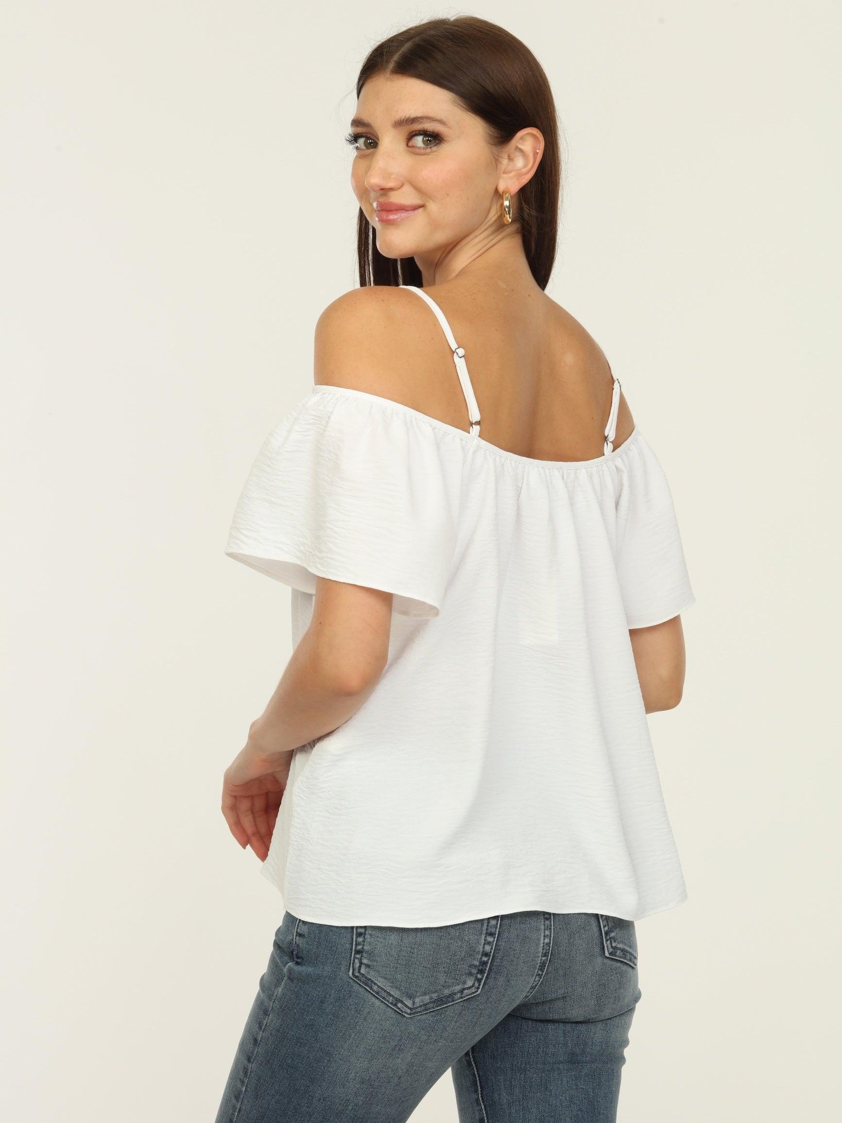 White Airflow Cold Shoulder Tank-FINAL SALE