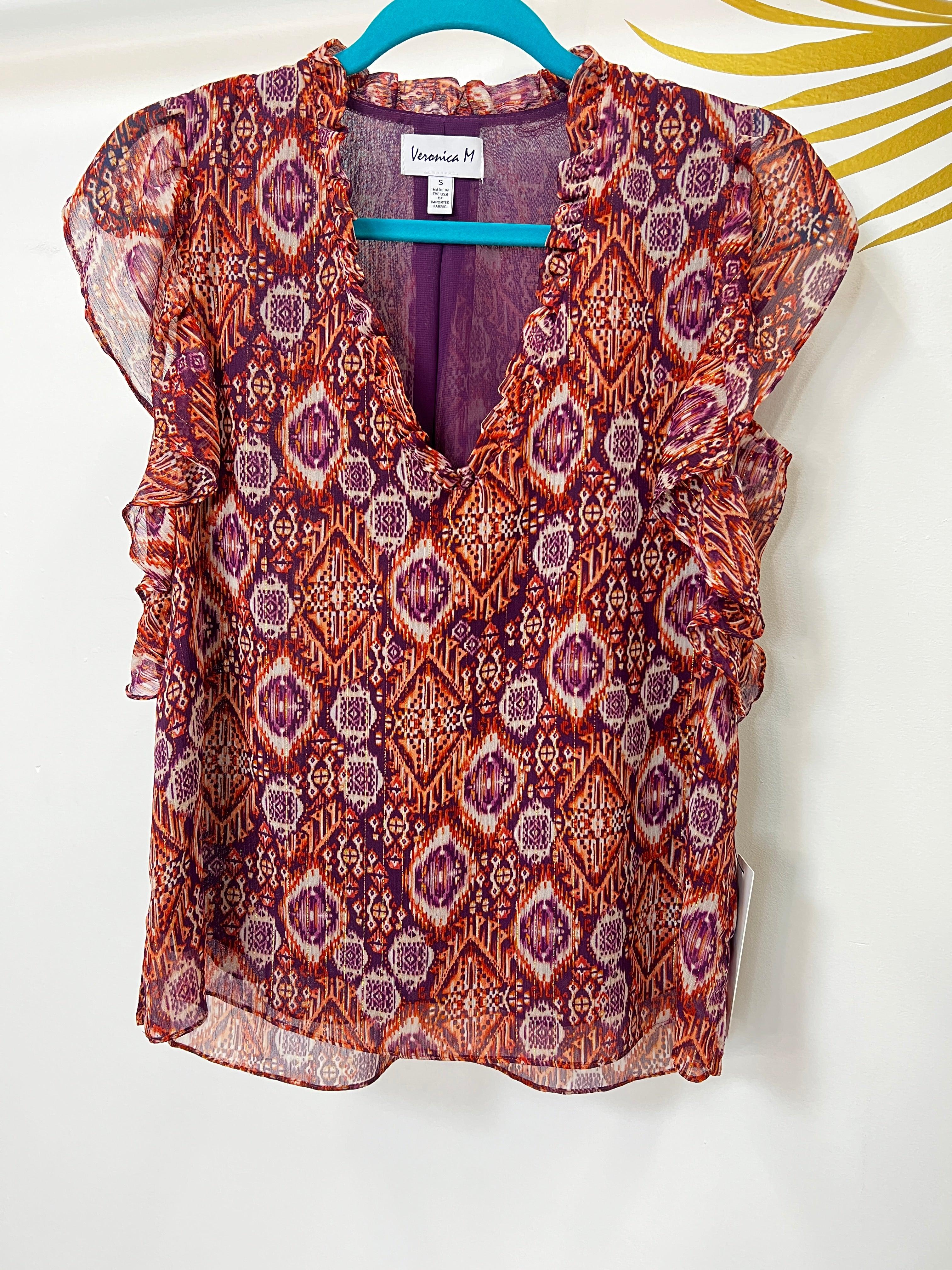 Nelly V-Neck Ruffle Tee-FINAL SALE