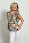 Haisley Lace-Up Ruffle Blouse-Final Sale