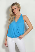 Azure Surplice Tank-FINAL SALE