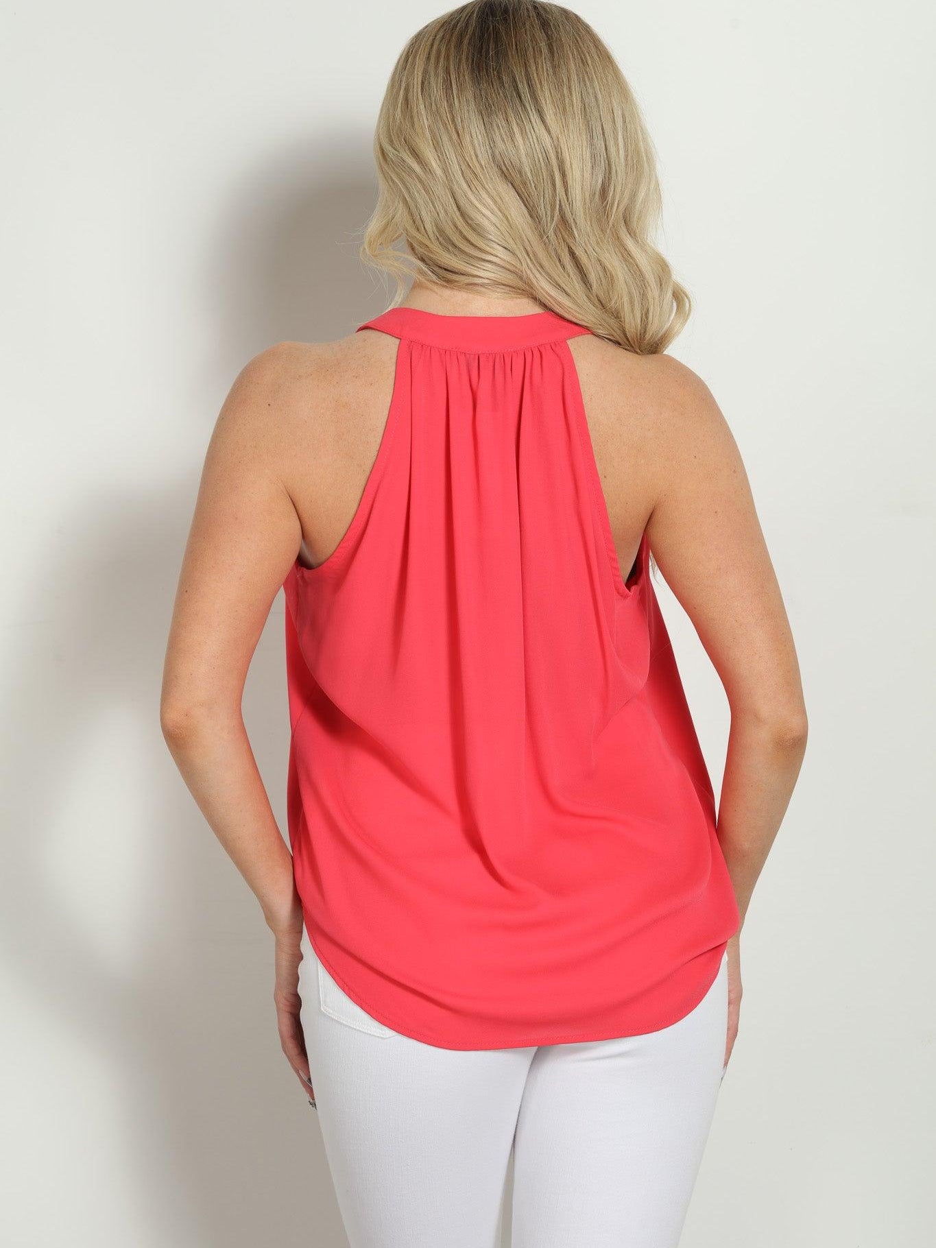 Coral Surplice Tank-FINAL SALE