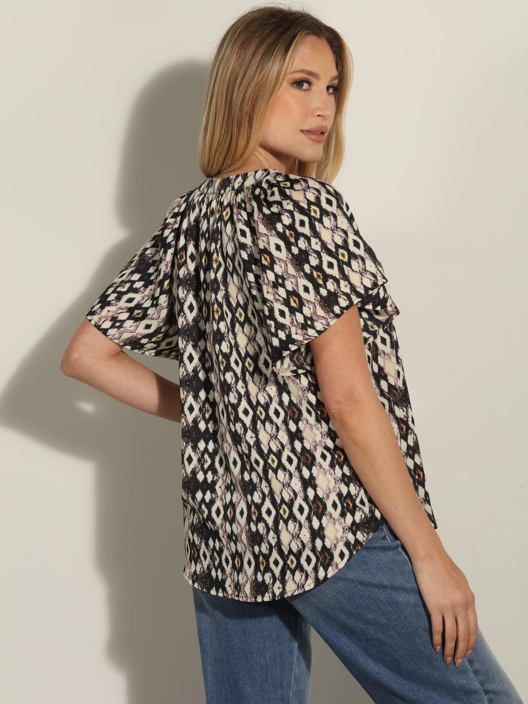 Amulet Split Neck Top-FINAL SALE