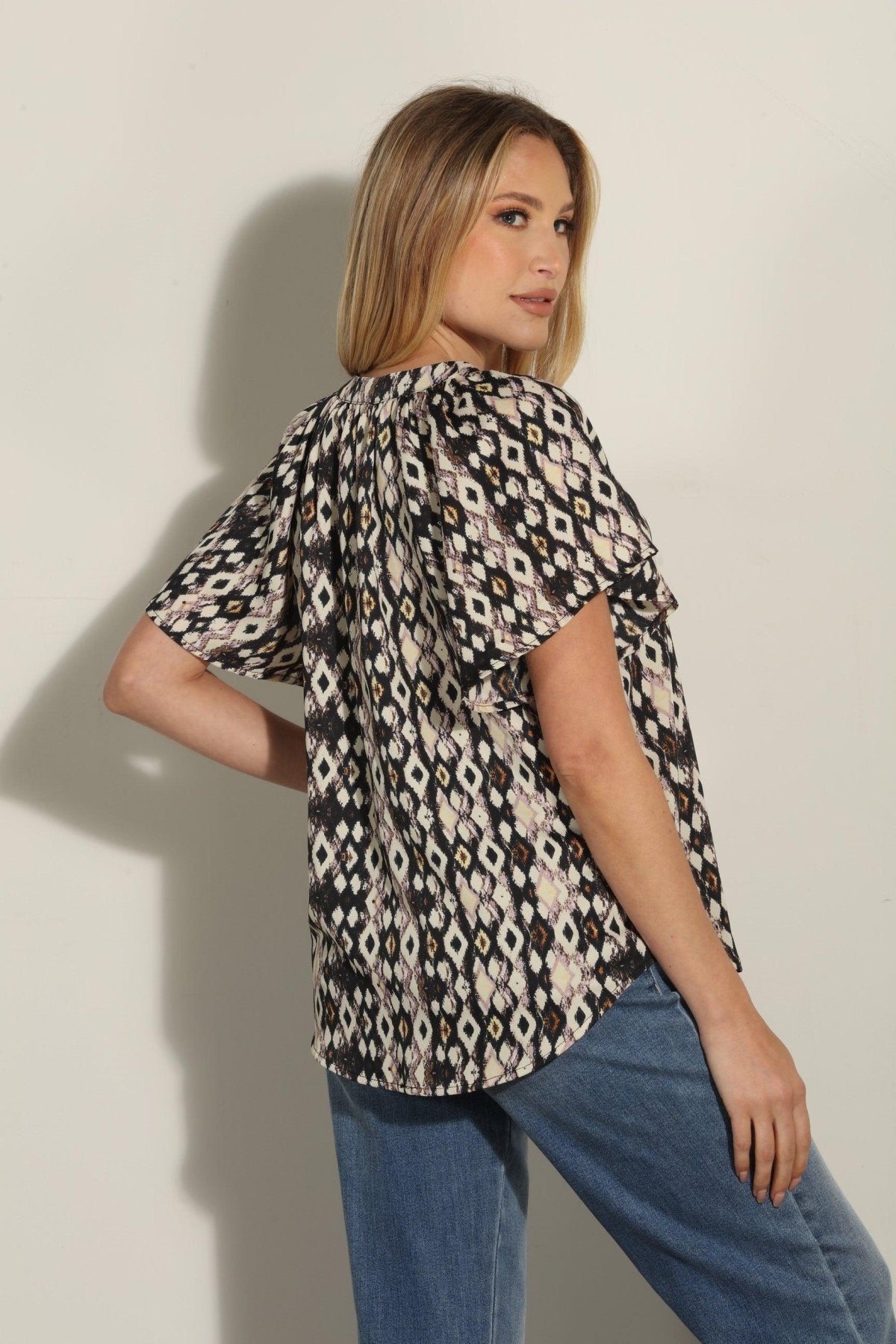 Amulet Split Neck Top-FINAL SALE