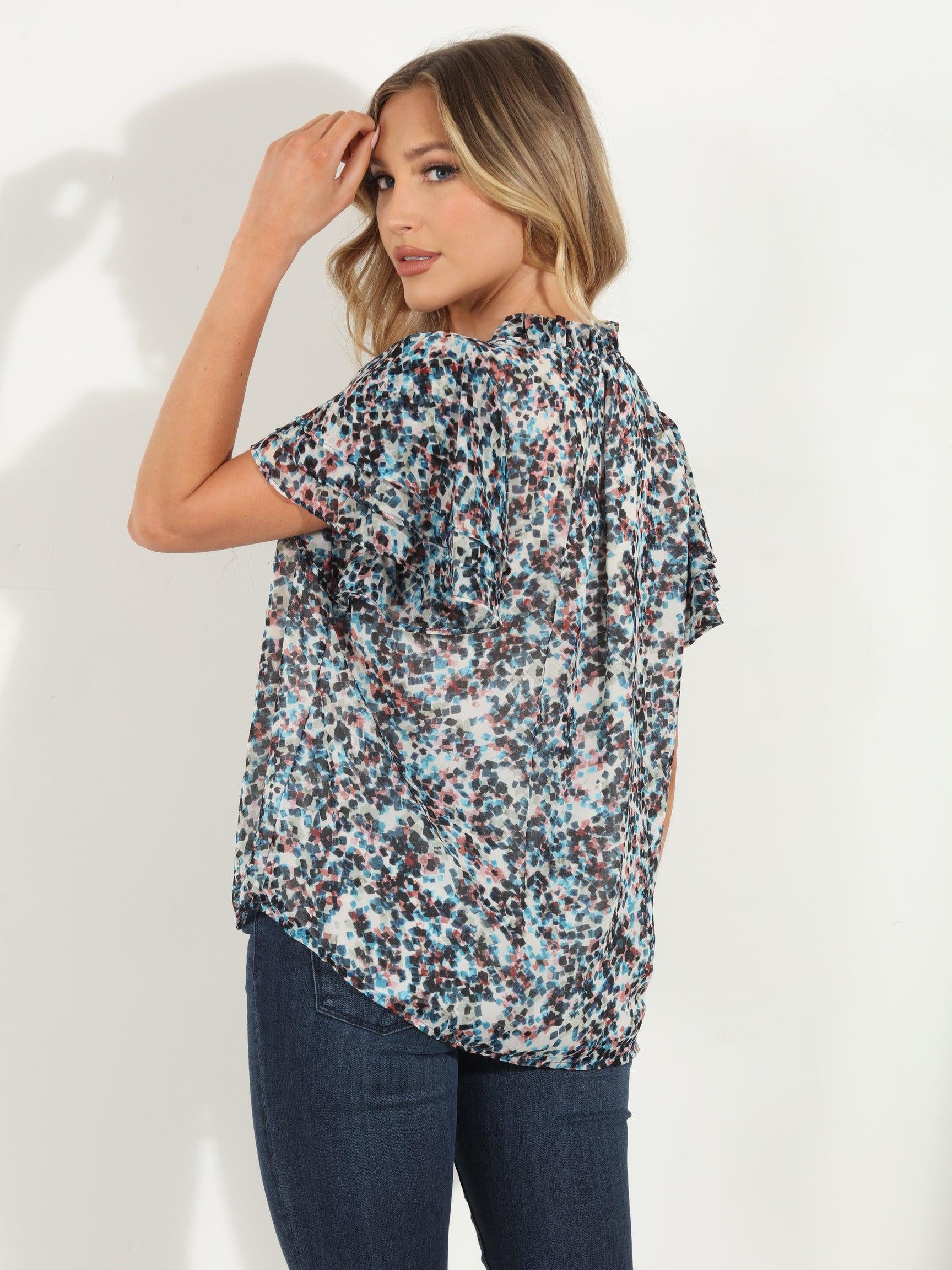 Lucila Short Sleeve chiffon Blouse