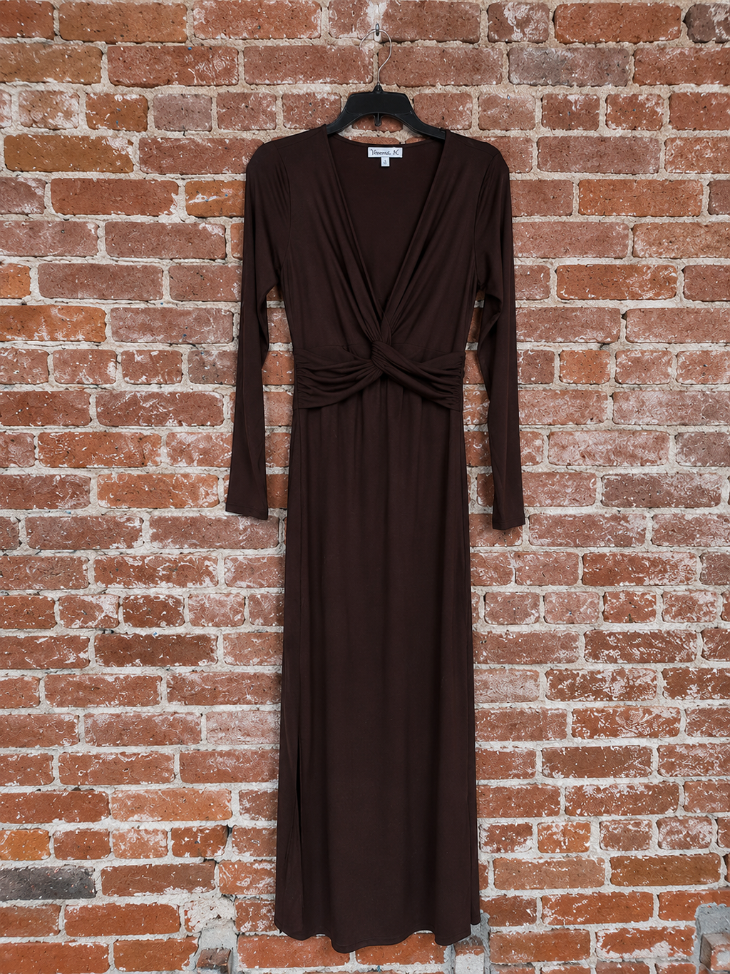 Espresso Stretch Twist Long Sleeve Maxi