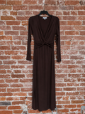 Espresso Stretch Twist Long Sleeve Maxi