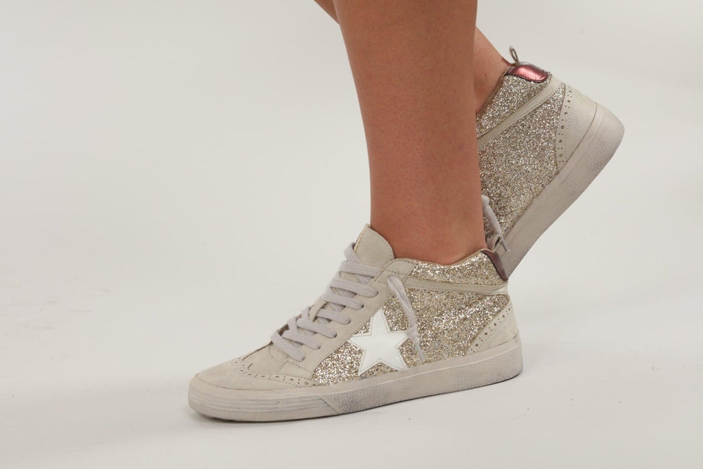 Paulina Gold Glitter High-Top Sneakers-FINAL SALE