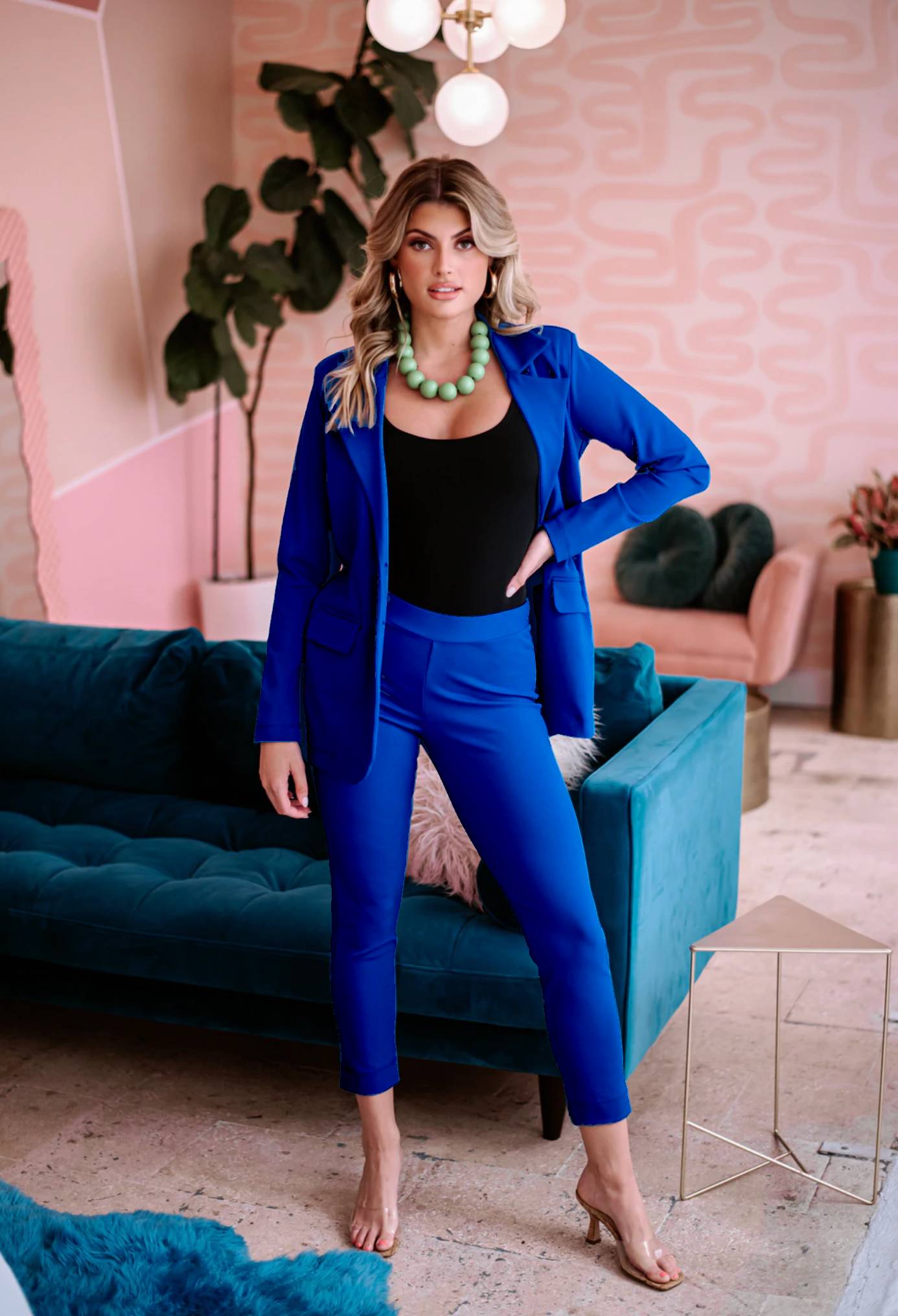 Boyfriend Ponti Blazer Cobalt- FINAL SALE