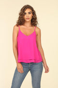 Bright Neon Fuschia Double Layered Cami-FINAL SALE