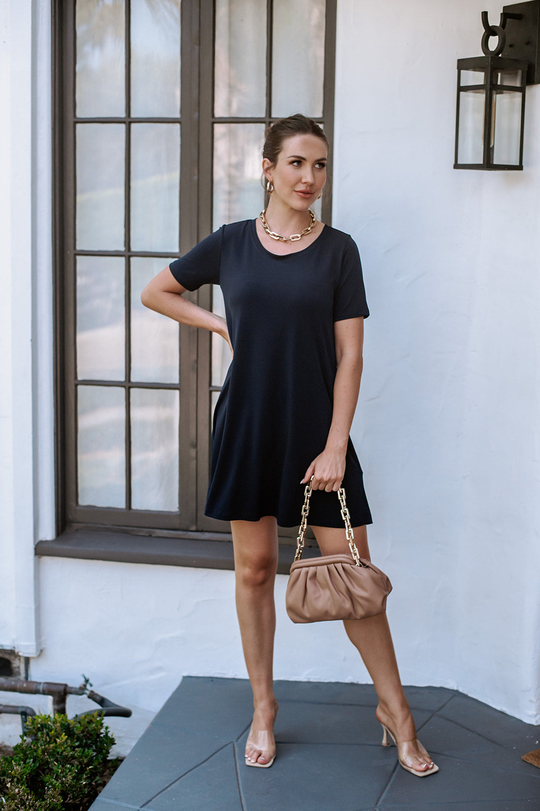 Navy ITY Stretch Swing Dress