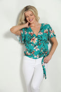 Mckinley Short Sleev Wrap Blouse-FINAL SALE