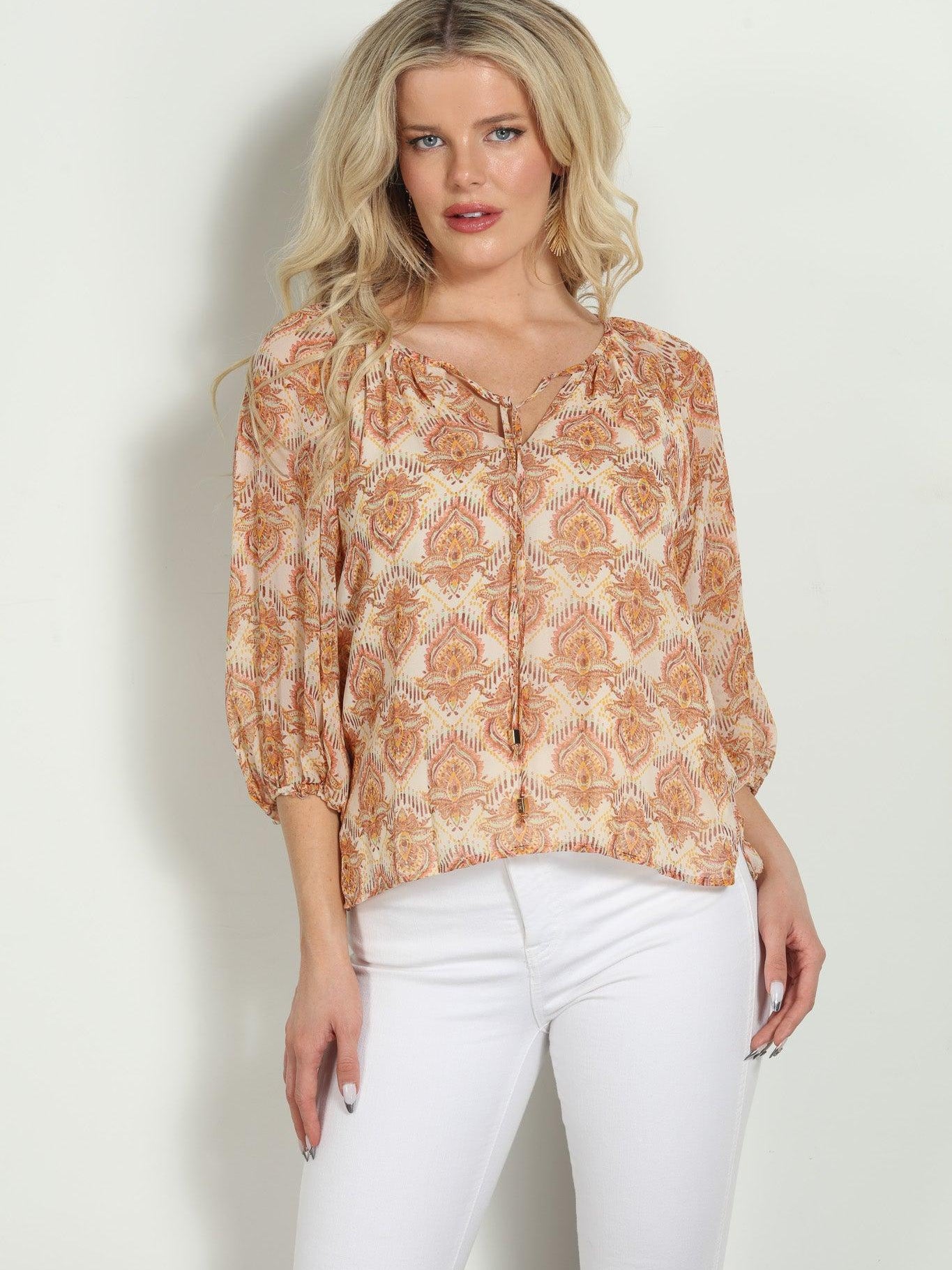 Saria Balloon Sleeve Blouse- FINAL SALE
