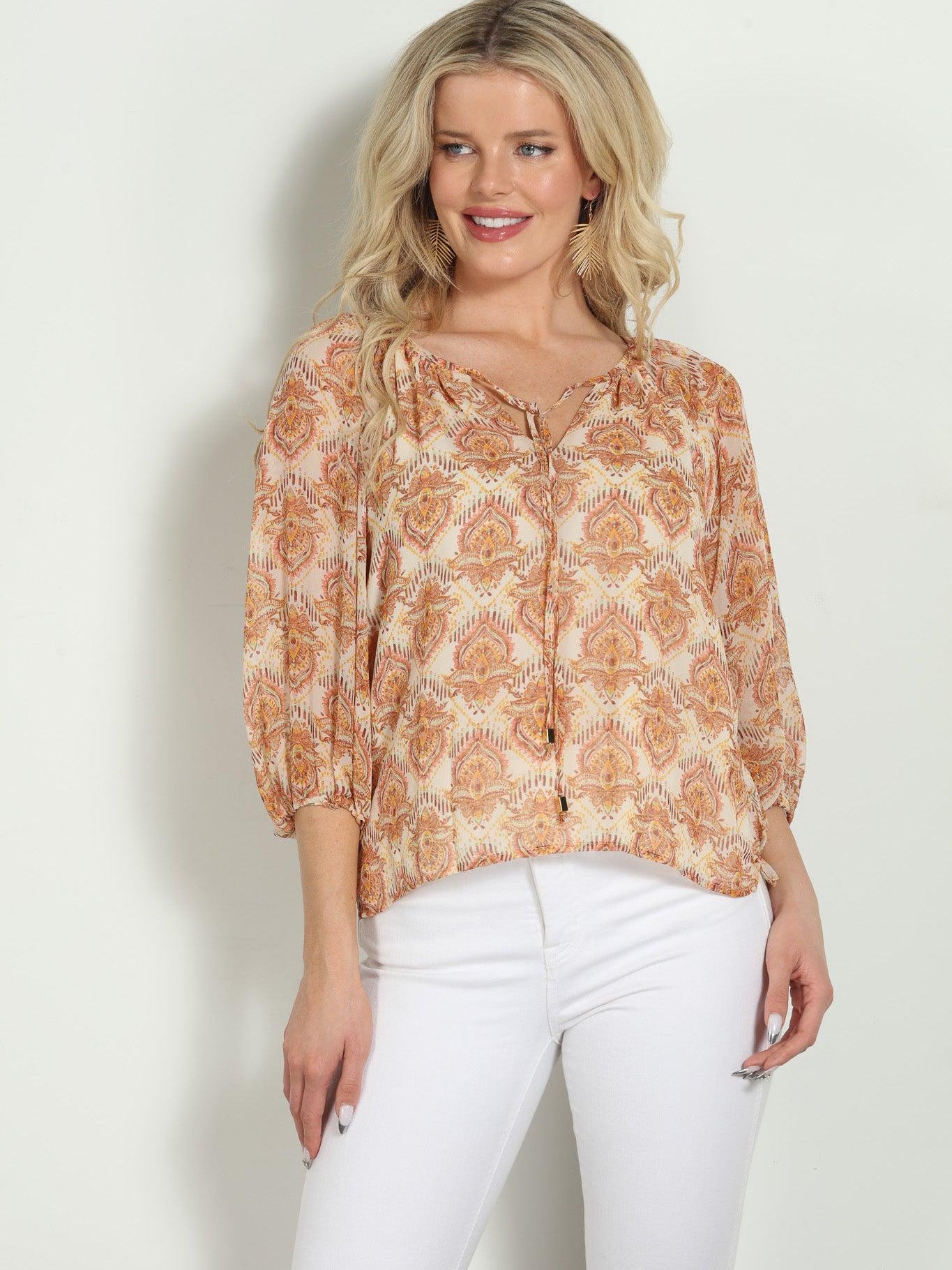 Saria Balloon Sleeve Blouse- FINAL SALE