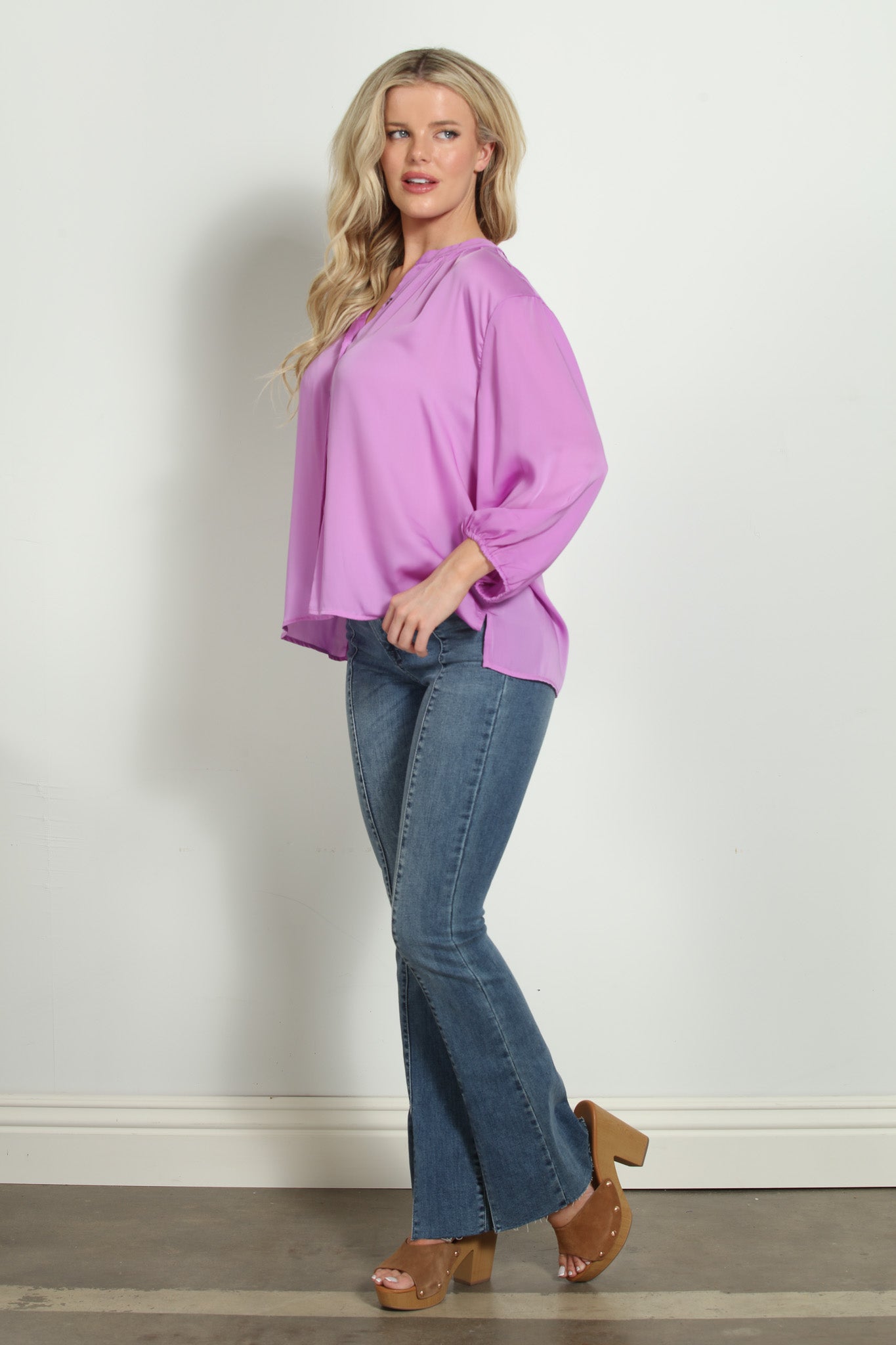 Mulberry Silky Shell Button Blouse-FINAL SALE