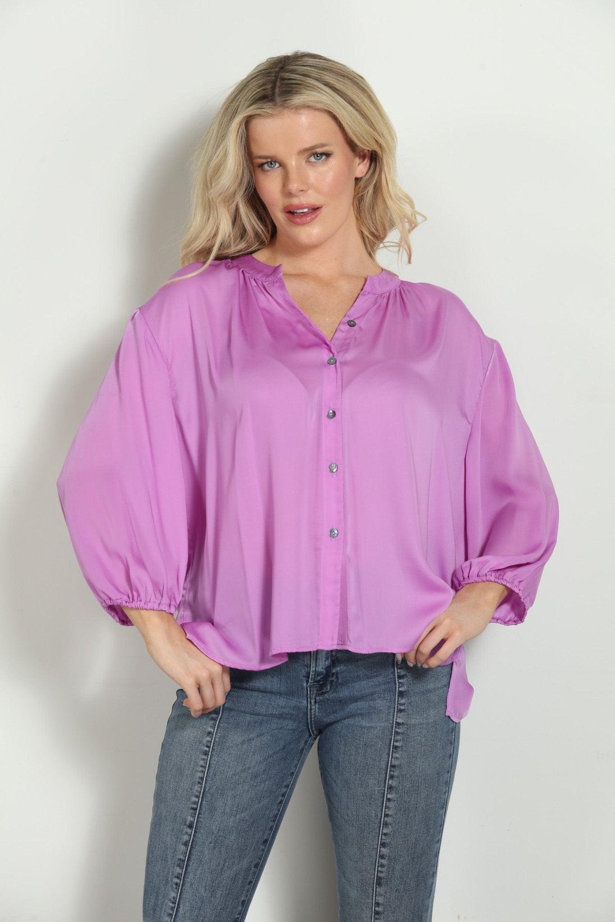 Mulberry Silky Shell Button Blouse-FINAL SALE